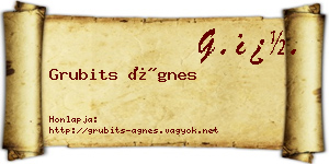 Grubits Ágnes névjegykártya