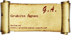 Grubits Ágnes névjegykártya